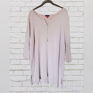 VINCE CAMUTO Light Pink Zip-Up Top